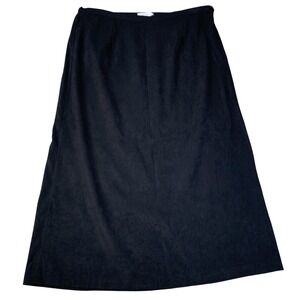 Christopher & Banks Long Skirt Sz 12P Black Stretch Midi Career Classic